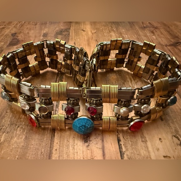 Accessories - Gold Silver Metal Beaded Belt VTG Jose Cotel but no identifying marks 1960s